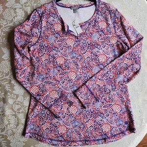 Long sleeve split neck top